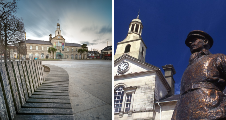 Newtownards Town Hall Ards Arts Centre and Blair Mayne Monument